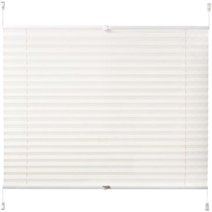 Plissee K-HOME Siena Plissees Gr. 210 cm, zweiseitig verschiebbar, 70 cm, beige (creme) Plissees ohne Bohren Plissee