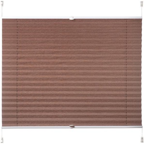 Plissee K-HOME Siena Plissees Gr. 210 cm, zweiseitig verschiebbar, 70 cm, braun (schoko) Plissees ohne Bohren Plissee