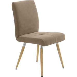 K+W Komfort & Wohnen 4-Fußstuhl »6411«, Aqua Clean, mit Sitzsteppung, Edelstahlgriff am Rücken, Massivholzbeine