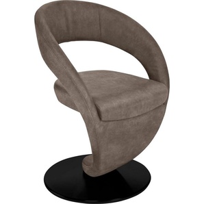 K+W Komfort & Wohnen Drehstuhl Wave, Design-Drehstuhl, schwarzer Drehteller