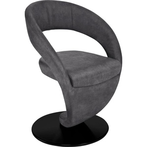 K+W Komfort & Wohnen Drehstuhl »Wave«, Design-Drehstuhl, schwarzer Drehteller
