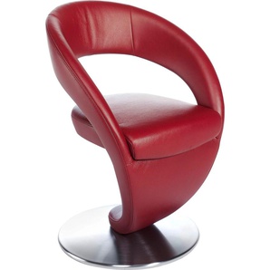K+W Komfort & Wohnen Drehstuhl »Wave«, Leder Longlife BRONCO, Design-Drehstuhl, Drehteller in Edelstahloptik