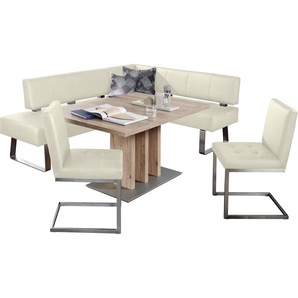 K+W Komfort & Wohnen Eckbankgruppe »Spider II«, (Set, 4 tlg.), langer Schenkel 227cm, 2 Freischwinger, Auszugstisch in Breite 130 cm