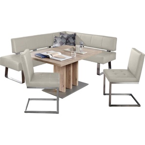 K+W Komfort & Wohnen Eckbankgruppe »Spider II«, (Set, 4 tlg.), langer Schenkel 227cm, 2 Freischwinger, Auszugstisch in Breite 130 cm