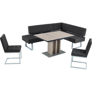 K+W Komfort & Wohnen Eckbankgruppe »Spider II«, (Set, 4 tlg.), langer Schenkel 227cm, 2 Freischwinger, Auszugstisch in Breite 130 cm