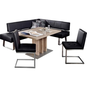 K+W Komfort & Wohnen Eckbankgruppe »Spider II«, (Set, 4 tlg.), langer Schenkel 227cm, 2 Freischwinger, Auszugstisch in Breite 130 cm