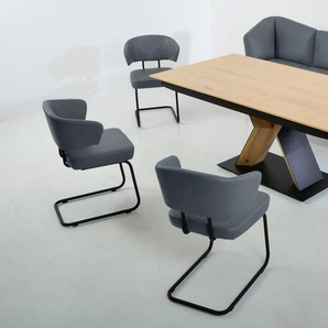 K+W Komfort & Wohnen Essgruppe »Mikkado Tube«, (6 tlg.), 4 Freischwinger und einem Funktionesstisch