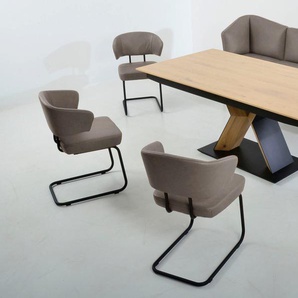 K+W Komfort & Wohnen Essgruppe »Mikkado Tube«, (6 tlg.), 4 Freischwinger und einem Funktionesstisch
