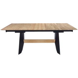 K+W Komfort & Wohnen Esstisch, Tisch fix, Gestell aus Metall mit Massivholzbalken, in 2 Breiten