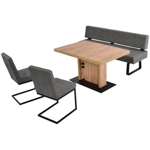 K+W Komfort & Wohnen Polsterbank Spider II, Sitzsteppung, bequem durch Sandwichbauweise, Metallkufe in schwarz