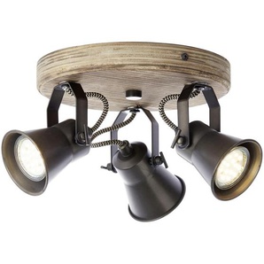 Kaarsgaren S.r.o. Deckenleuchte Seed , Schwarz, Hellbraun , Holz, Metall , 13 cm , drehbar, schwenkbar , Lampen & Leuchten, Innenbeleuchtung, Deckenleuchten