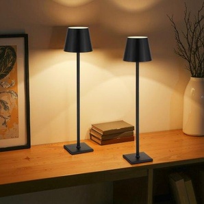 kabellose Tischlampe Tischleuchte (2 Stk.) mit abnehmbarer Schirm & 5200 mAh eingebauter wiederaufladbarer Akku, Schreibtischlampe, 3 einstellbare Höhen, Tischleuchte für Restaurant Schwarz JSDZTD4343150JSQ4001V9