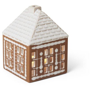 Kähler Design Gingerbread Teelichthalter - braun - Höhe 12 cm, 8,5x8,5 cm