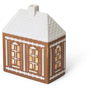 Kähler Design Gingerbread Teelichthalter - braun - Höhe 15,5 cm, 12,5x7,5 cm