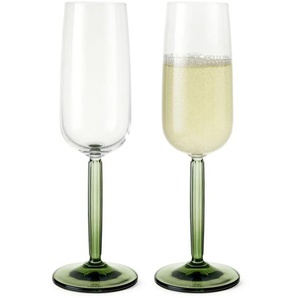 Kähler Design Hammershøi Champagnerglas - 2er-Set - grün - 2er-Set: 240 ml - Höhe 23 cm - Ø 7,5 cm
