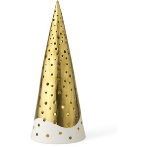 Kähler Design Nobili Teelichthalter hoch - goldfarben - Höhe 30 cm - Ø 12 cm