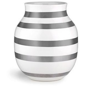 Kähler Omaggio Vasen mittel aus Keramik - silver - Ø 16,5 cm - Höhe 20 cm