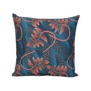 Kaemingk Dekokissen Blatt Blau-terra 45x45 cm 100% Polyester