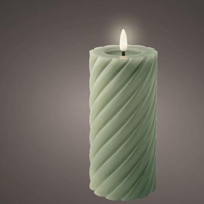 Kaemingk LED Kerze Wachs indoor grün Ø 7,5 x 17,3 cm GLO660143991