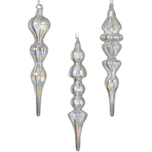 Kaemingk Weihnachtsbaumkugeln Glas transparent/ iris GLO660150711