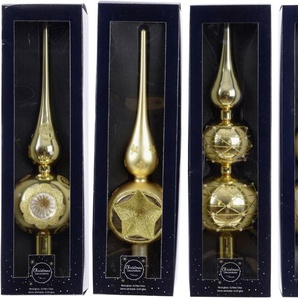 Kaemingk Weihnachtsbaumspitze Glas hellgold 31 cm GLO660155378