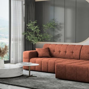 Kaiser Möbel Ecksofa Eckcouch L-Form Wohnzimmer NIMES stilvol viele farben Stoff Perfect Harmony Rechts Kupfer