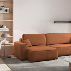 Kaiser Möbel Ecksofa mit schlaffunktion und bettkasten, Eckcouch Best XL stoff Verita Kupfer Links