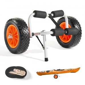 Kajakwagen, 90 kg, faltbarer Kanuwagen mit 25,4 cm Vollgummireifen & 1 Ratschengurt, Bootswagen zum Transportieren von Kajaks, Kanus, Paddleboards, Jon-Booten, 620x350x325 mm SPSPHTTC10IN3S906001V0
