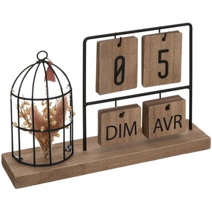 Kalender Holz   Metall, H.18,5 cm