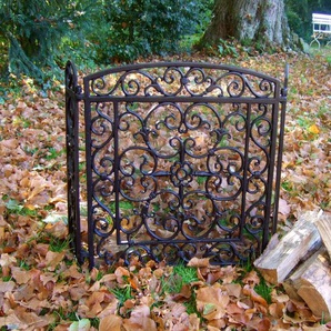 Kamingitter, edles Design, stellbar |Eisen schwarz|H59,0xB61,0cm