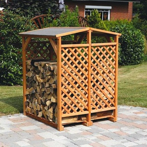 Kaminholzlager mit und ohne Wetterschutz Kaminholzregal Promadino Kamin Holz