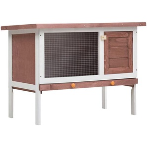 Kaninchenstall 1 Ebene Braun Holz
