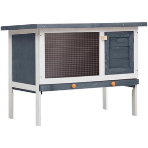 Kaninchenstall 1 Ebene Grau Holz