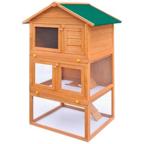 Kaninchenstall Kleintierhaus Hasenstall 3 Ebenen Holz
