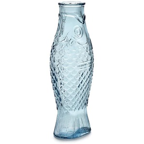 Karaffe Fish & Fish Serax Glas hellblau weiß, Designer Paola Navone, 29x10.5x7.5 cm