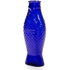 Karaffe Fish & Fish Serax Glas kobaltblau weiß, Designer Paola Navone, 29x10.5x7.5 cm