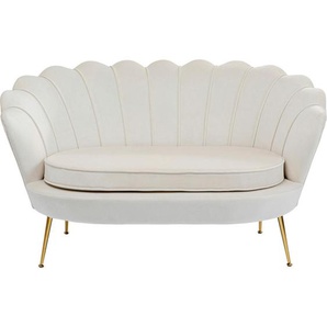 Kare-Design 2-Sitzer-Sofa, Beige, Textil, 132x78x76 cm, Hocker erhältlich, Wohnzimmer, Sofas & Couches, Sofas, 2-Sitzer Sofas