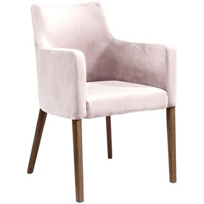 Kare-Design Armlehnstuhl , Rosa , Textil , Buche , massiv , eckig , 60x87x70 cm , Esszimmer, Stühle, Esszimmerstühle, Armlehnenstühle