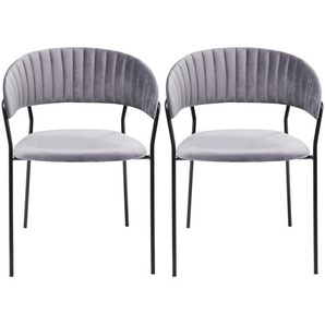 Kare-Design Armlehnstuhl-Set, Grau, Textil, Rundrohr, 57x77.5x54 cm, Stoffauswahl, Esszimmer, Stühle, Esszimmerstühle, Armlehnenstühle