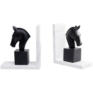 Kare-Design Buchstütze , Schwarz, Weiß , Kunststoff, Stein , 36x21x8 cm , Dekoration, Skulpturen & Dekoobjekte, Dekoobjekte