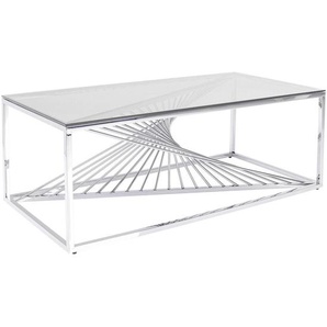 Kare-Design Couchtisch, Silber, Metall, Glas, rechteckig, 60x45 cm, Wohnzimmer, Wohnzimmertische, Couchtische