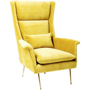 Kare-Design Designsessel , Gelb , Textil , Füllung: Schaumstoff, Polyurethan (Pur) , 90x116x84 cm , Wohnzimmer, Sessel, Polstersessel