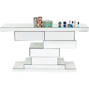 Kare-Design Konsolentisch, Glas, Holzwerkstoff, 3 Schubladen, 140x80x30 cm, Wohnzimmer, Wohnzimmertische, Konsolentische