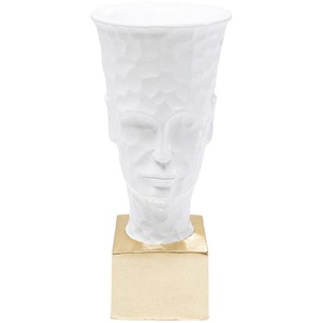 Kare-Design Pflanzentopf , Weiß, Gold , Kunststoff , 36x80.5x36 cm , Dekoration, Übertöpfe