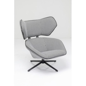 Kare-Design Relaxsessel , Schwarz, Weiß , Metall, Textil , Karo , 87x97x84 cm , Wohnzimmer, Sessel, Relaxsessel