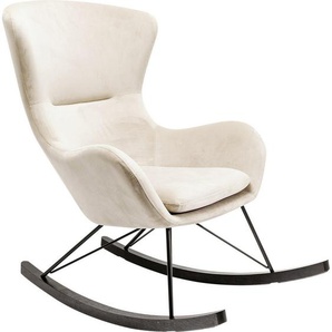 Kare-Design Schaukelsessel , Schwarz, Beige , Textil , Eiche , Schichtholz , 77x104x103 cm , Wohnzimmer, Sessel, Relaxsessel