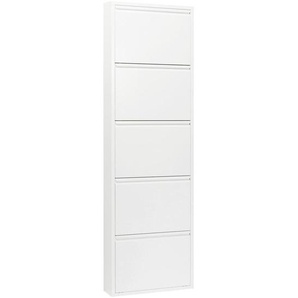 Kare-Design Schuhkipper , Weiß , Metall , 50x170x14 cm , Garderobe, Schuhaufbewahrung, Schuhkipper