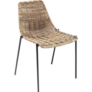 Kare-Design Stuhl , Braun, Schwarz , Metall, Kunststoff , Rundrohr , 53.5x81.5x56 cm , stapelbar, wetterfest , Esszimmer, Stühle, Esszimmerstühle