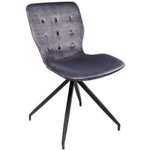 Kare-Design Stuhl , Grau, Schwarz , Textil , Uni , eckig , 47x84.5x56.2 cm , Stoffauswahl , Esszimmer, Stühle, Esszimmerstühle