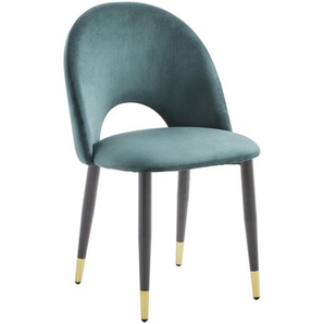 Kare-Design Stuhl, Grün, Metall, Textil, 49x54x84 cm, Esszimmer, Stühle, Esszimmerstühle